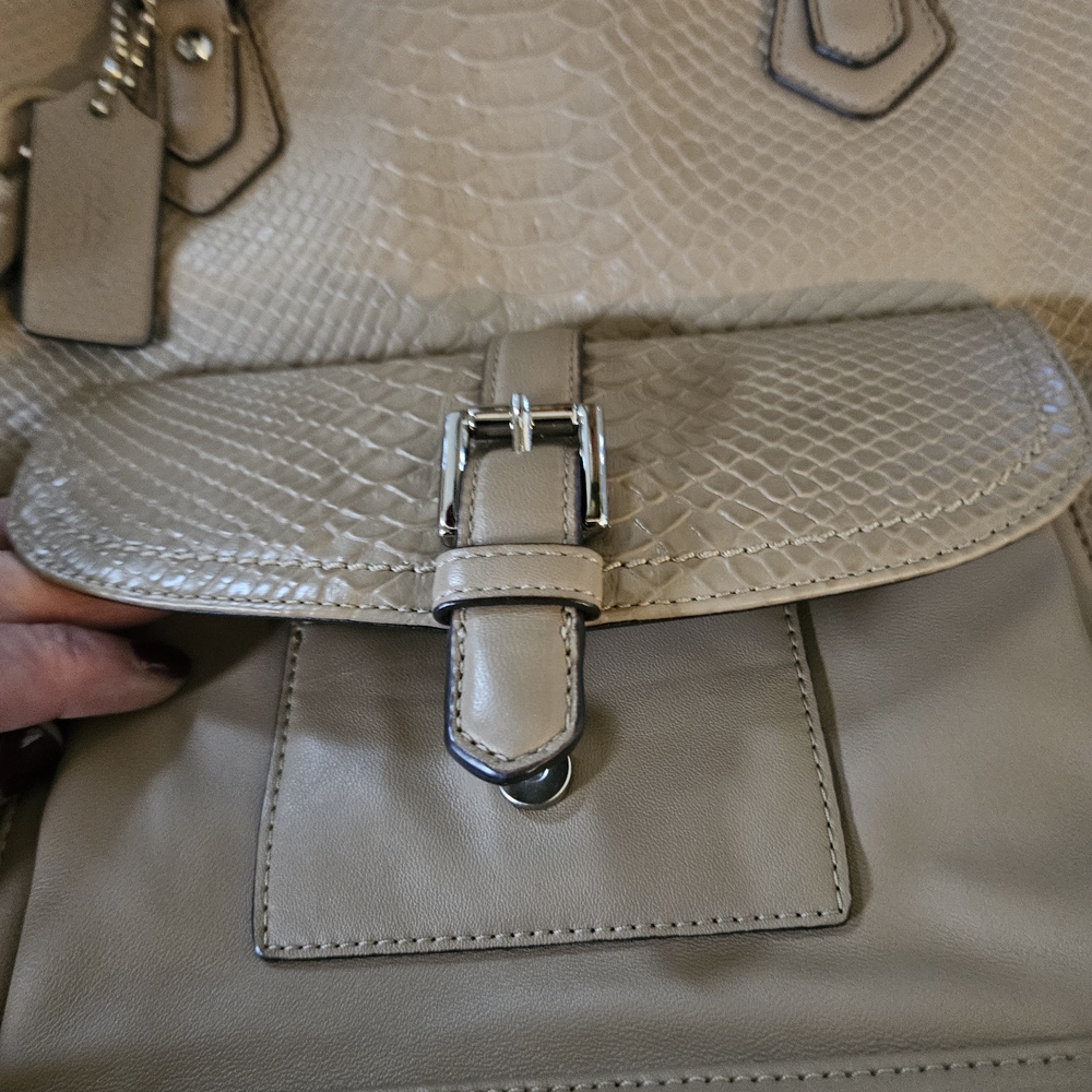 Coach Charlie Python Embossed Leather NWOT Never Used - Picture 10 of 12
